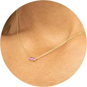 JSJOY Gold Birthstone Necklace for Women Dainty Birthstone Pendant Necklace for Teens Birthday Gifts Jewelry for Mothers Wife Grandma Graduation Gifts for Teenagers