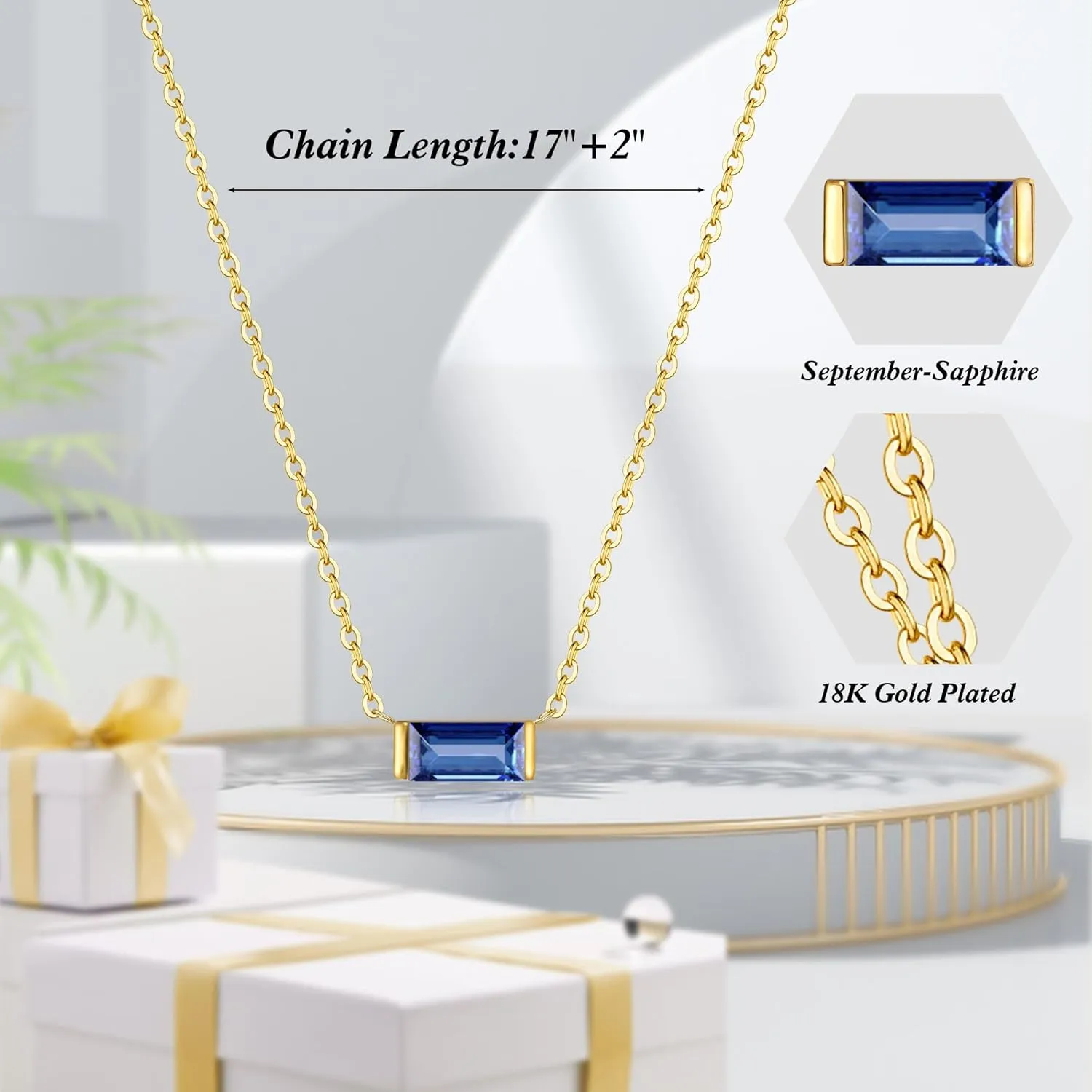 JSJOY Gold Birthstone Necklace for Women Dainty Birthstone Pendant Necklace for Teens Birthday Gifts Jewelry Mothers Day Gifts for Mothers Wife Grandma Teenagers