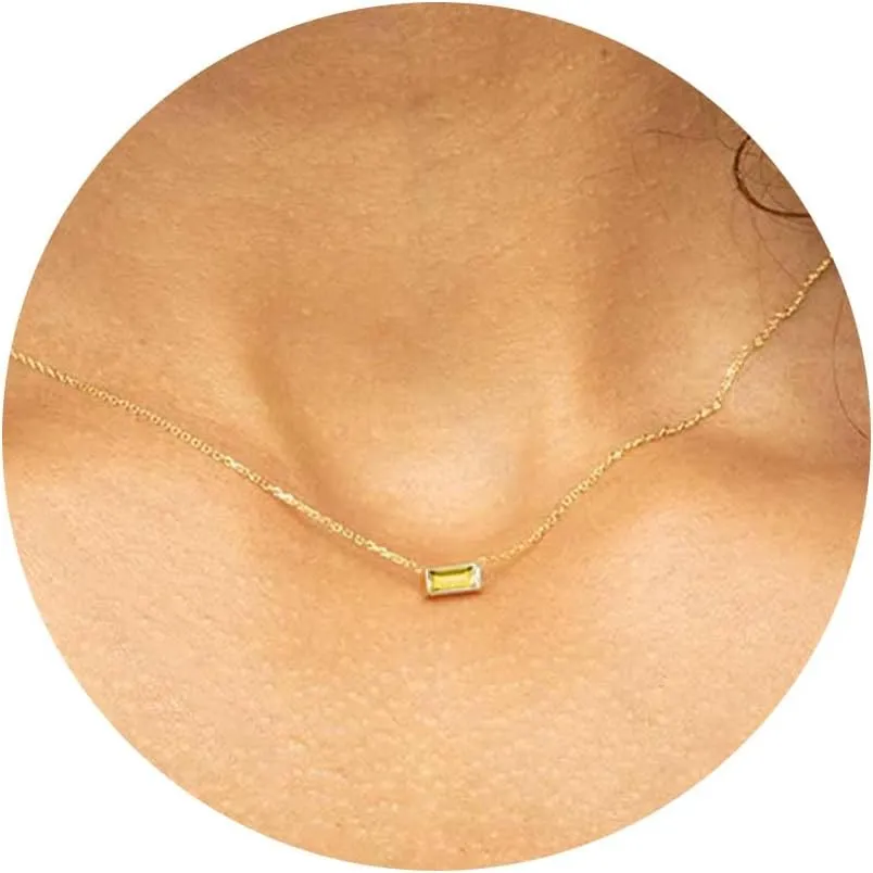 JSJOY Gold Birthstone Necklace for Women Dainty Birthstone Pendant Necklace for Teens Birthday Gifts Jewelry Mothers Day Gifts for Mothers Wife Grandma Teenagers