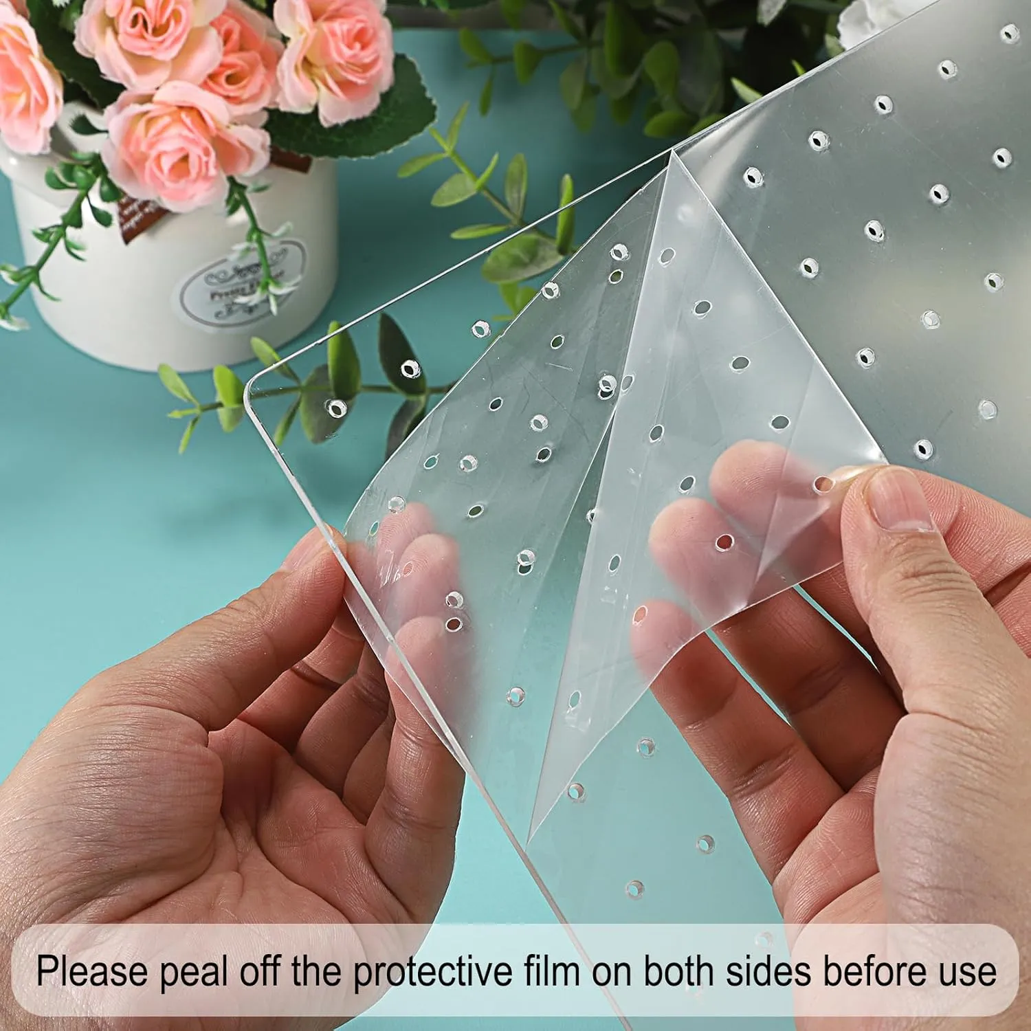 JUXYES Pack of 2 Clear Acrylic Enamel Pin Display Stand with Wooden Base. Tabletop Pin Organizer Display Storage Stand. Hold Up To 132 Pins