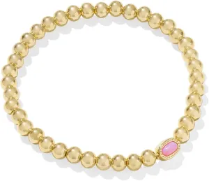 Kendra Scott Mini Elaina Stretch Bracelet in Gold with Agate Beads