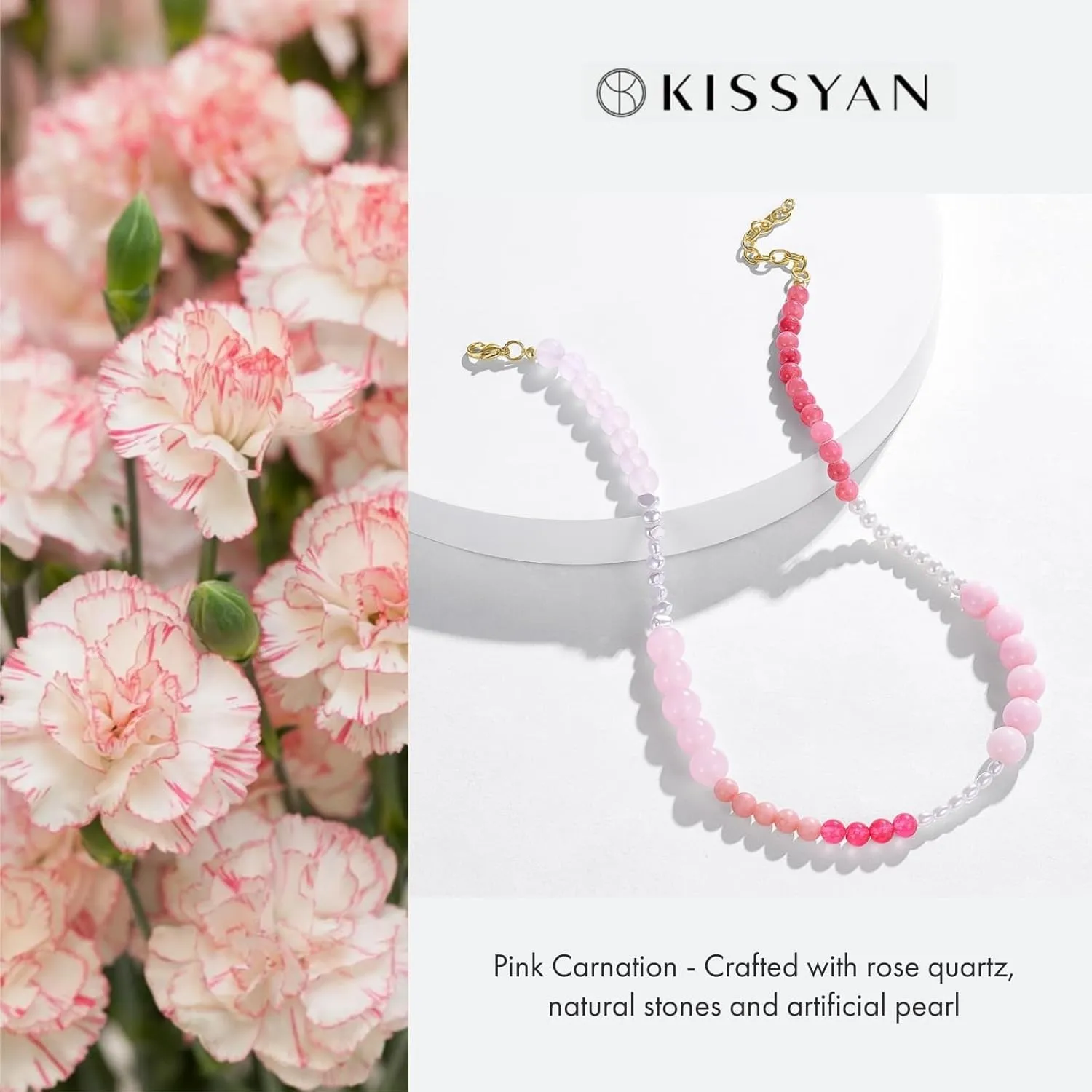 KissYan Beaded Necklaces for Women, Colorful Bead Gemstone Boho Choker for Summer, Natural Stone Handmade Beach Jewelry Gifts