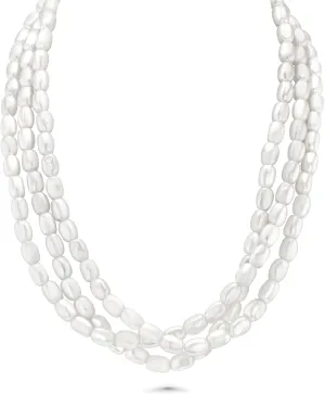 Layered Statement Necklace Set for Women, Trendy Pearl Choker Necklace Set, Chunky White Wedding Bridesmaid Coquette Jewelry Costume Gift