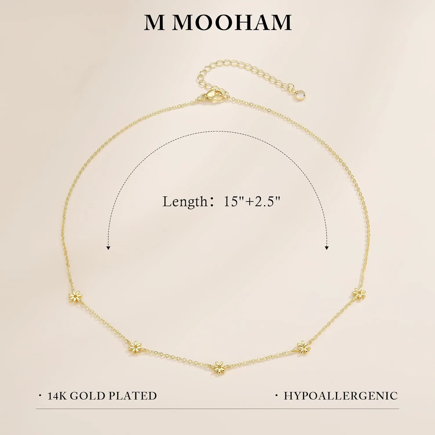 M MOOHAM Gold Clover Heart Pearl Butterfly Star flower Choker Necklace for Women - Dainty 14K Gold Plated Cubic Zirconia Cute Station Necklaces for Women Trendy Prom Jewelry Gifts