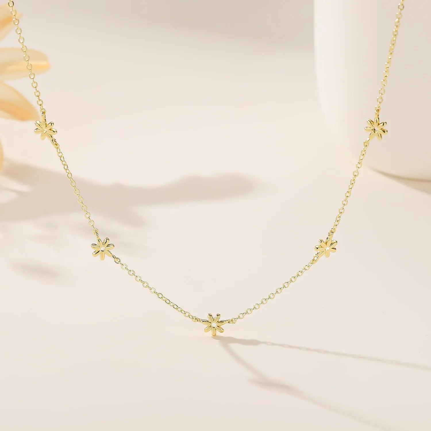 M MOOHAM Gold Clover Heart Pearl Butterfly Star flower Choker Necklace for Women - Dainty 14K Gold Plated Cubic Zirconia Cute Station Necklaces for Women Trendy Prom Jewelry Gifts