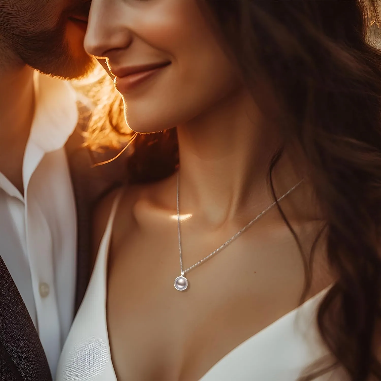 Mabe Pearl Necklaces for Women, Silver Jewelry, Anniversary Birthday Gifts for Wife, Mom, Dauhter, Girlfriend, Grandma