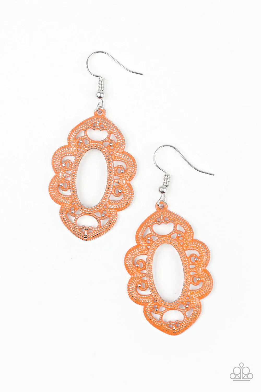 Mantras and Mandalas - Orange Paparazzi Earrings