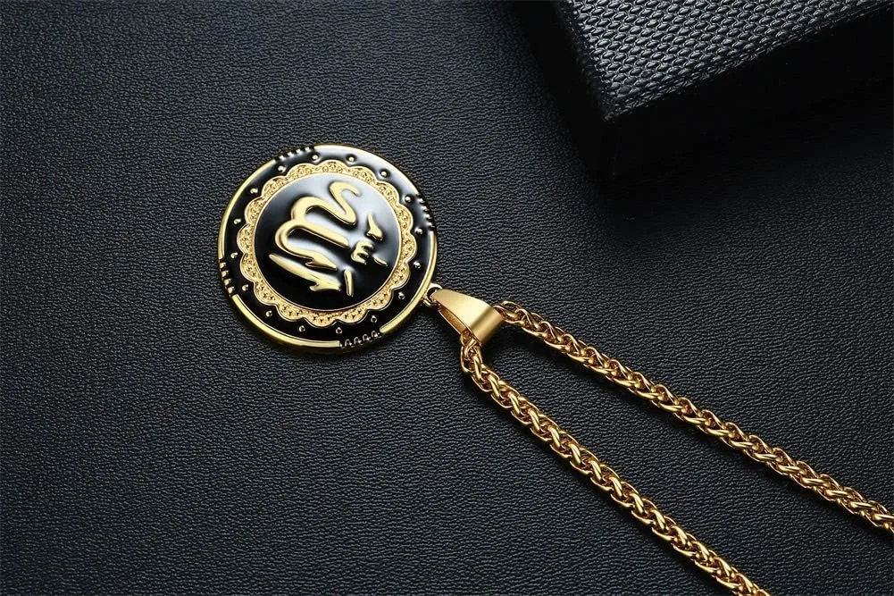 MEALGUET Allah Medallion Necklace, Stainless Steel Islamic Jewelry,Arabic Jewelry,Allah Name of God Round Pendant Necklace for Women and Men with Agate Beaded Chain, Muslim Gift Jewelry, Gift