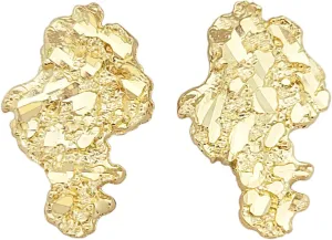 Mens 10k Yellow Gold Nugget Earrings