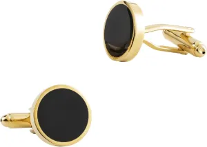 Mens Cufflinks Unique Cuff Links and Tie Clips Set Black Gold Plated Simple Round 15X15cm Jewelry Gifts for Dad Husband Business Valentines Day