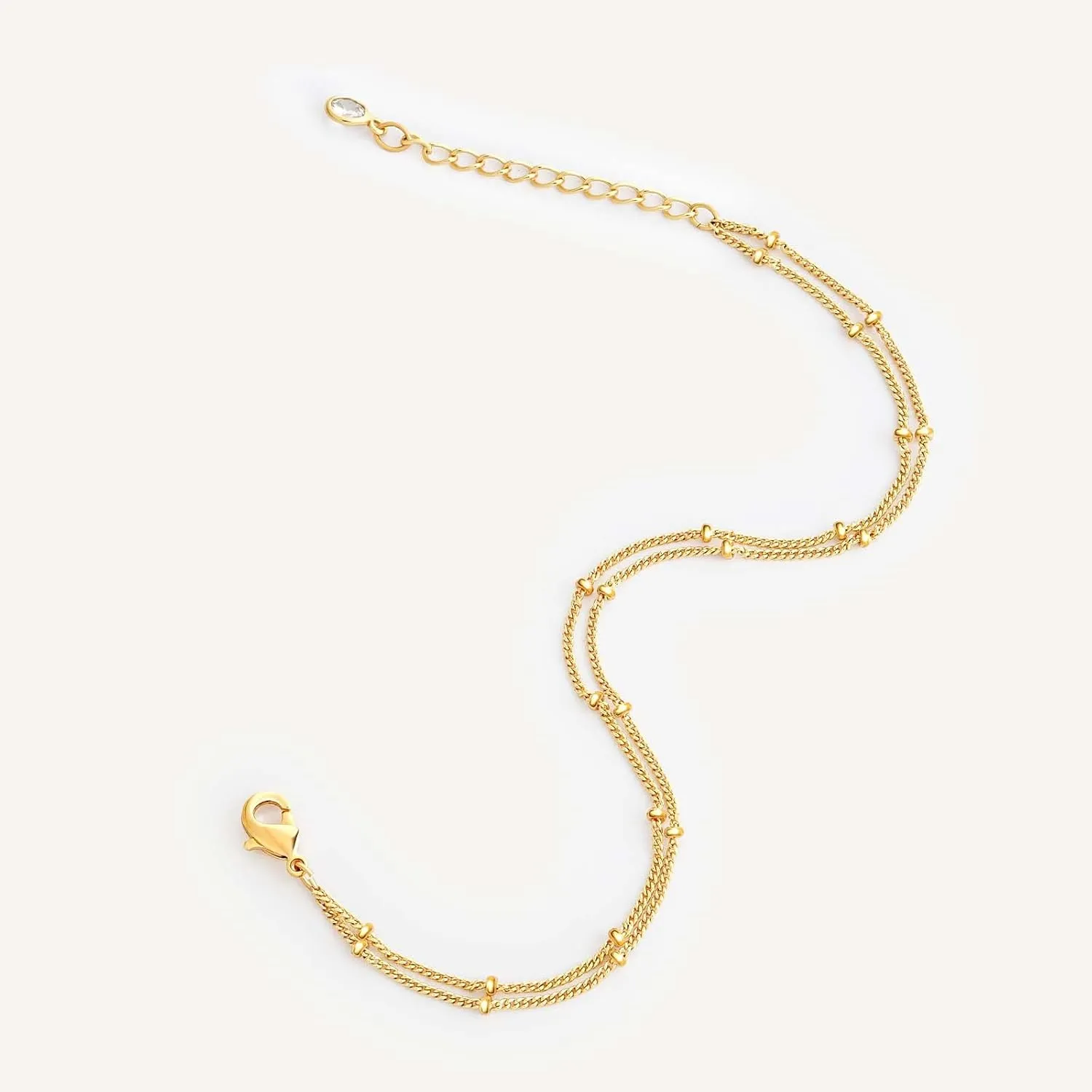 MEVECCO Bracelet for Women 14K Gold Plated Dainty Chain Simple Jewelry Cute Handmade Minimalist for Her