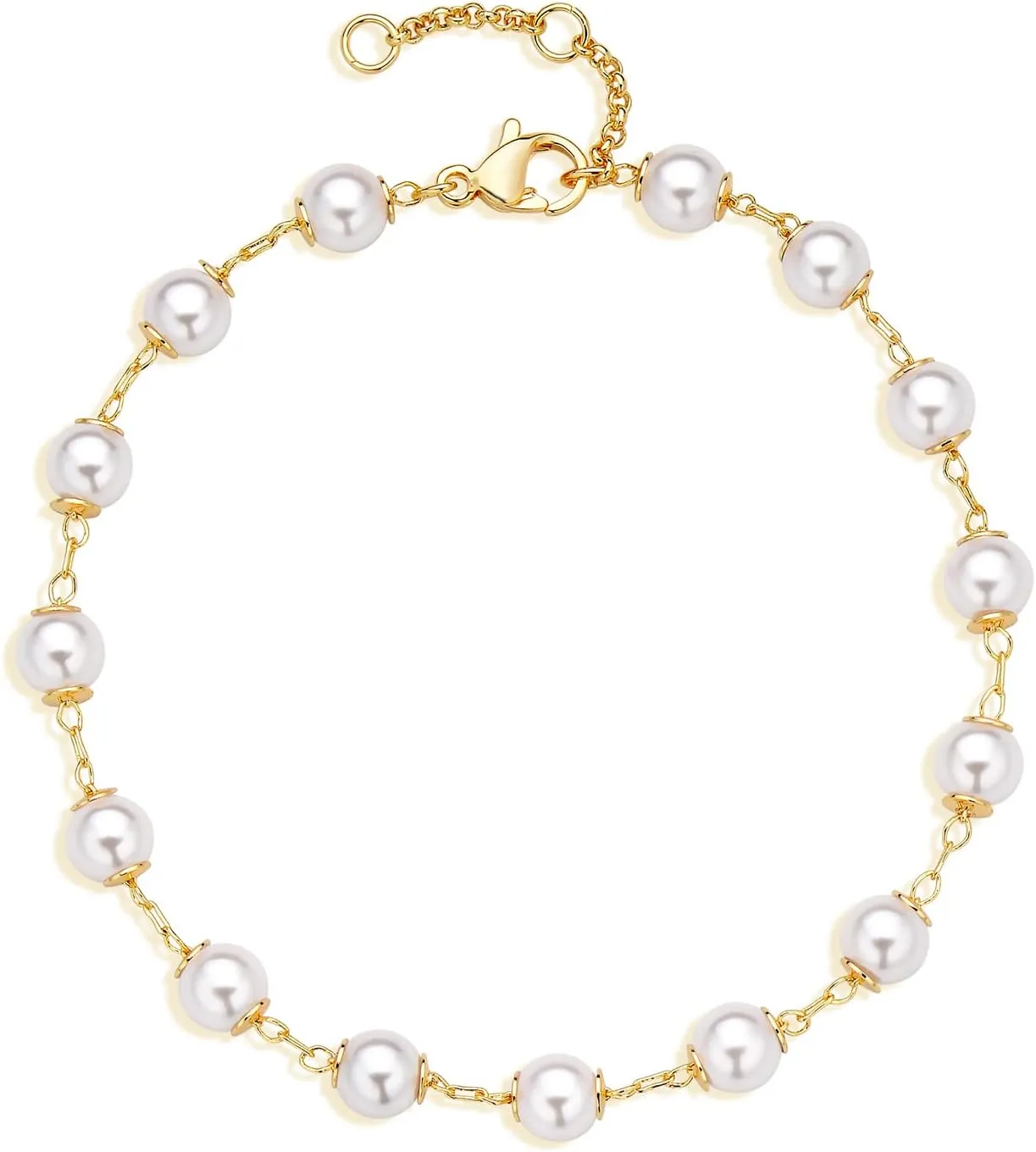 MEVECCO Bracelet for Women 14K Gold Plated Dainty Chain Simple Jewelry Cute Handmade Minimalist for Her