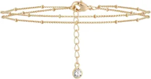 MEVECCO Bracelet for Women 14K Gold Plated Dainty Chain Simple Jewelry Cute Handmade Minimalist for Her