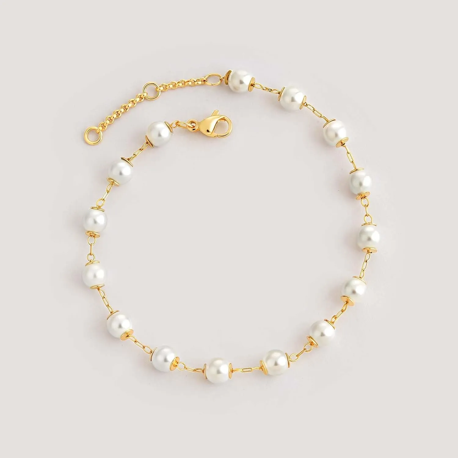 MEVECCO Bracelet for Women 14K Gold Plated Dainty Chain Simple Jewelry Cute Handmade Minimalist for Her