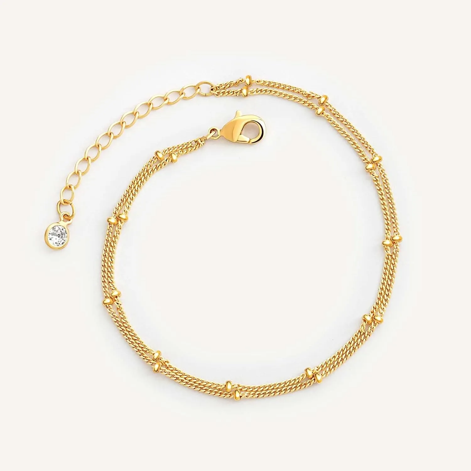 MEVECCO Bracelet for Women 14K Gold Plated Dainty Chain Simple Jewelry Cute Handmade Minimalist for Her