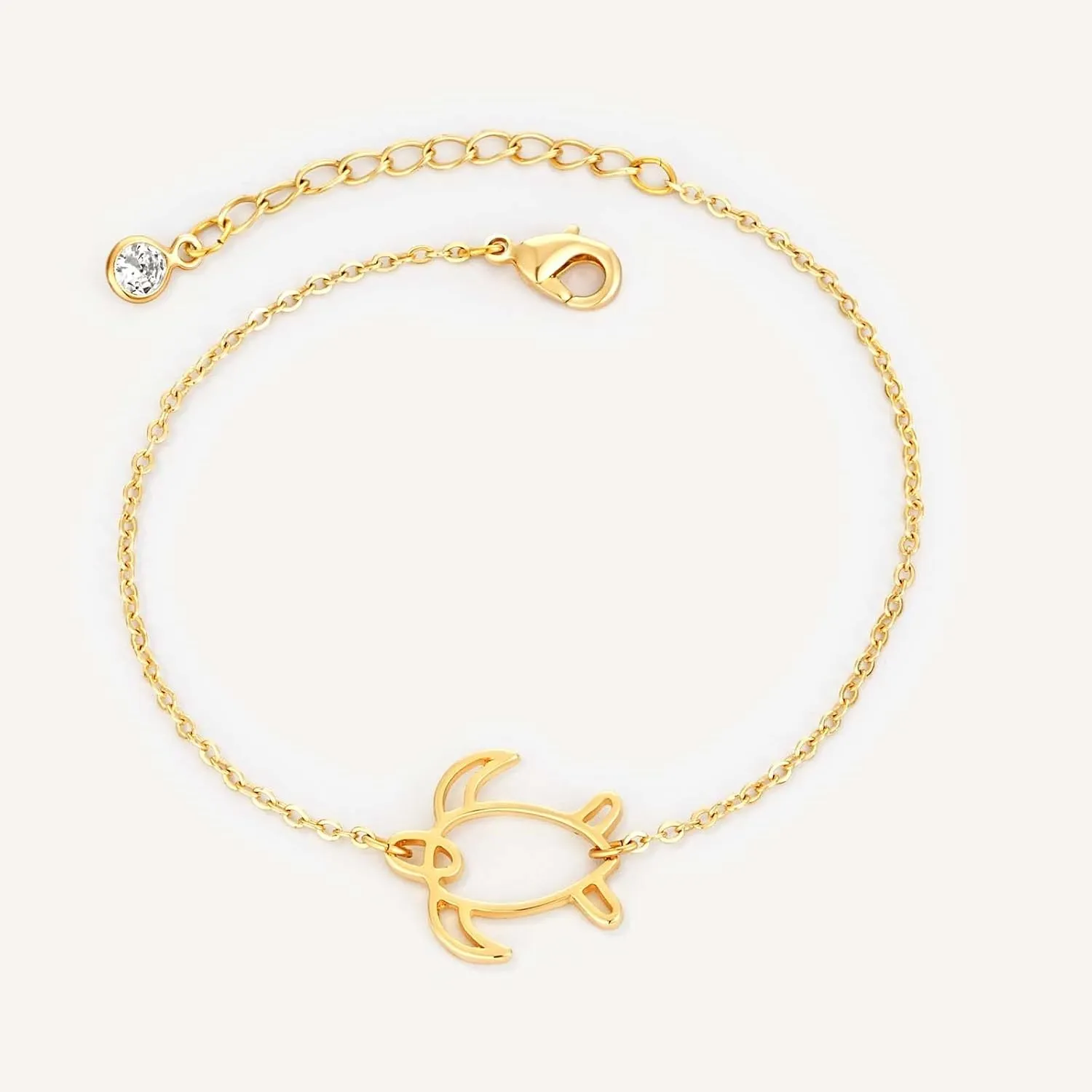 MEVECCO Bracelet for Women 14K Gold Plated Dainty Chain Simple Jewelry Cute Handmade Minimalist for Her