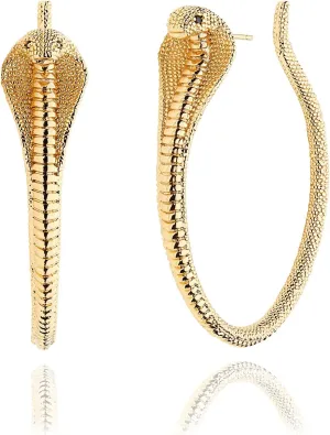 MEVECCO Dainty Gold Snake Earrings for Women 18K Gold Plated Dainty Snake Huggie Hoop Earrings Small Tiny Minimalist Snake Hoop Huggie Earrings Snake Jewelry