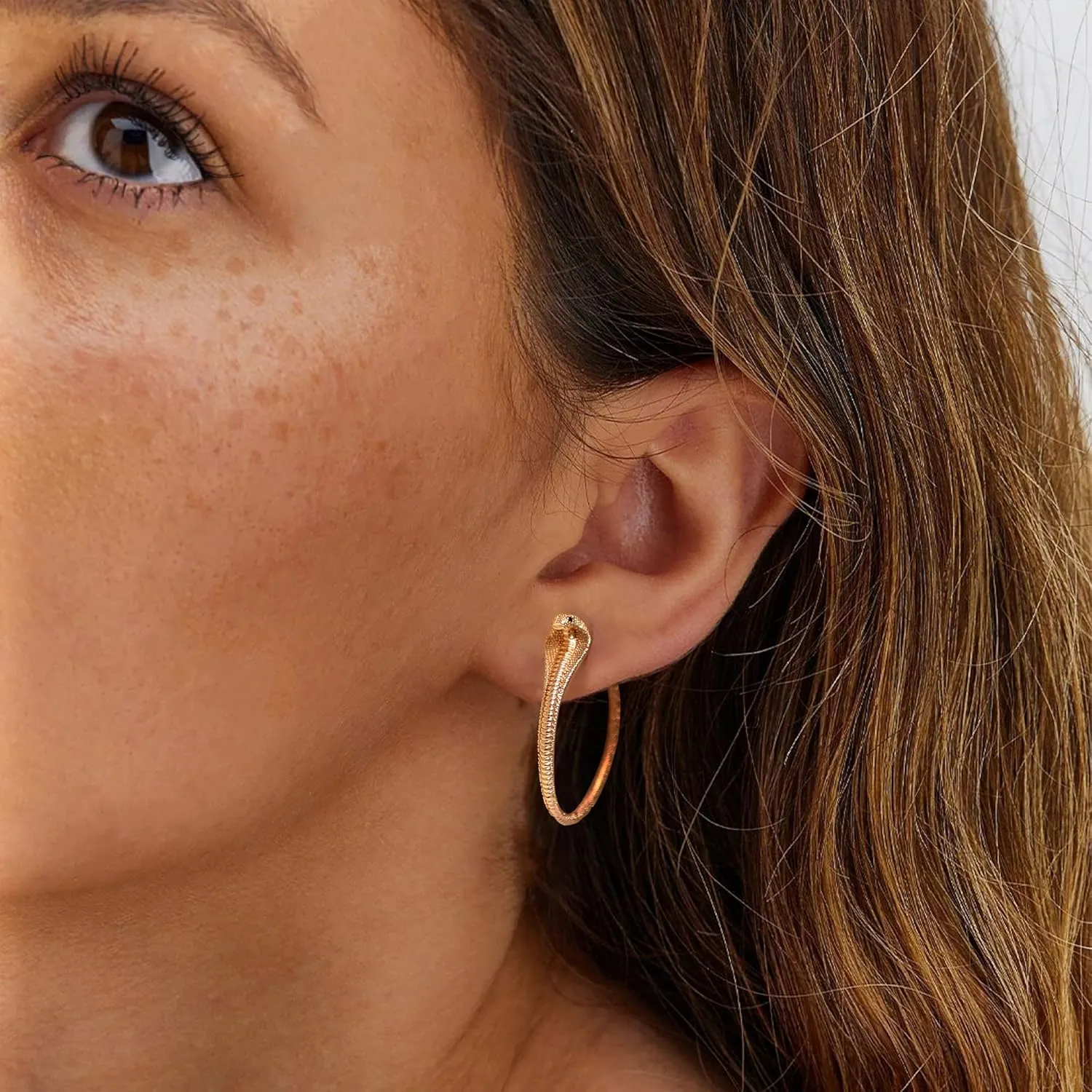 MEVECCO Dainty Gold Snake Earrings for Women 18K Gold Plated Dainty Snake Huggie Hoop Earrings Small Tiny Minimalist Snake Hoop Huggie Earrings Snake Jewelry