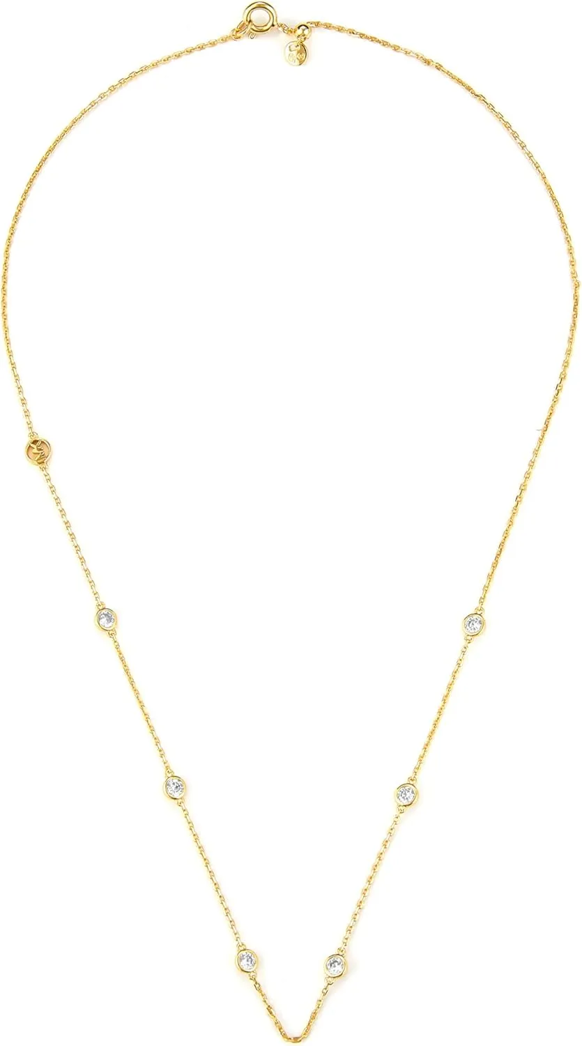 Michael Kors Women's 14K Gold-Plated Sterling Silver Interlocking Necklace