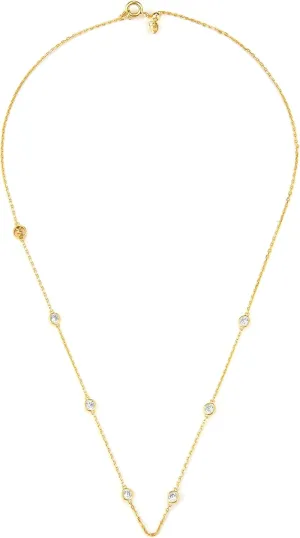 Michael Kors Women's 14K Gold-Plated Sterling Silver Interlocking Necklace