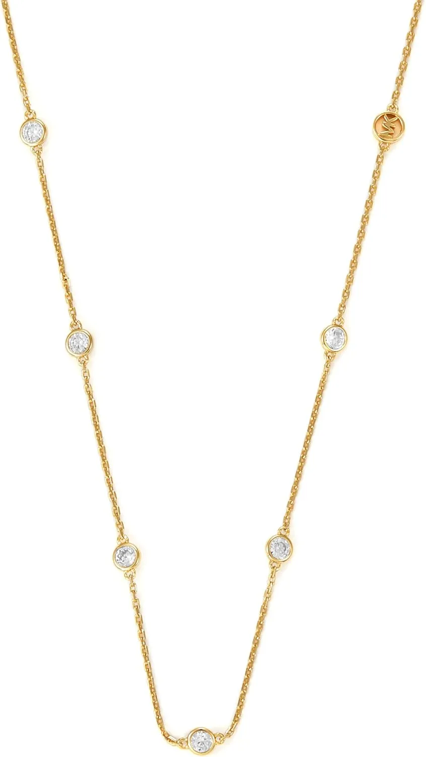 Michael Kors Women's 14K Gold-Plated Sterling Silver Interlocking Necklace