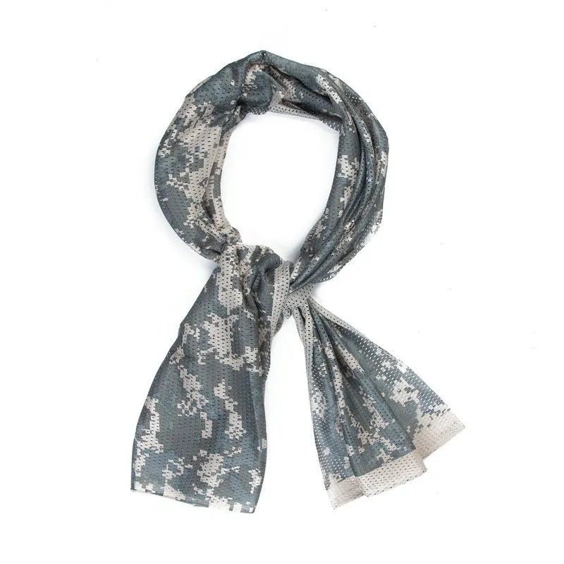 Military Tactical Camouflage Scarf for Men Women Mesh Square Breathable Headband Head Scarf Multifunction Cycling Bandanas