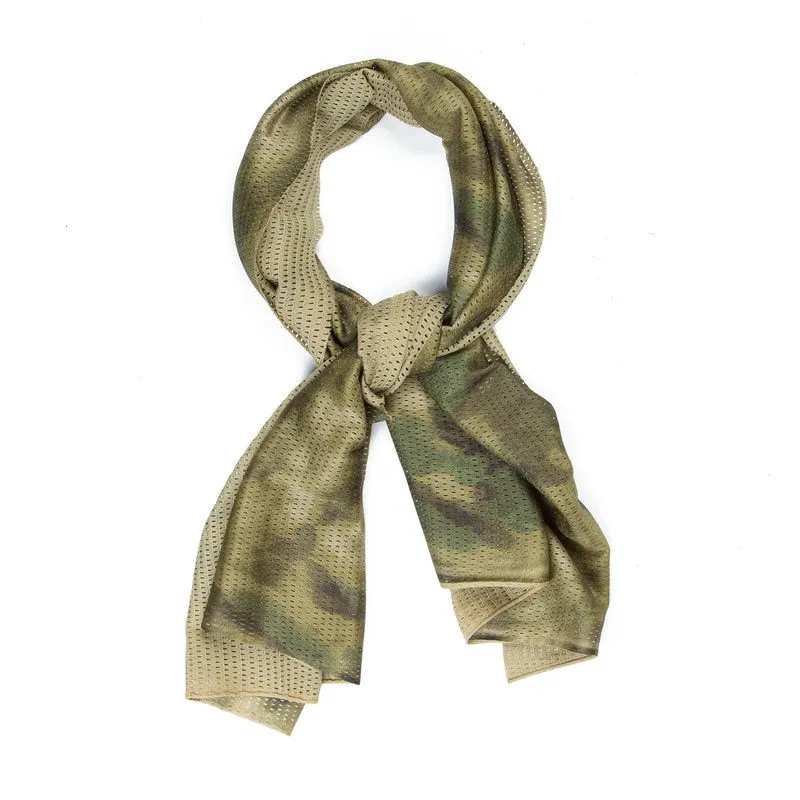 Military Tactical Camouflage Scarf for Men Women Mesh Square Breathable Headband Head Scarf Multifunction Cycling Bandanas