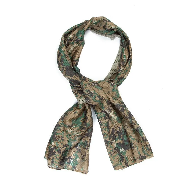 Military Tactical Camouflage Scarf for Men Women Mesh Square Breathable Headband Head Scarf Multifunction Cycling Bandanas