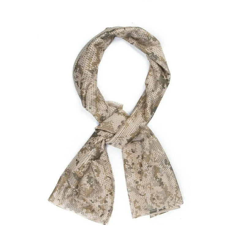 Military Tactical Camouflage Scarf for Men Women Mesh Square Breathable Headband Head Scarf Multifunction Cycling Bandanas