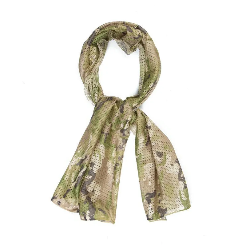 Military Tactical Camouflage Scarf for Men Women Mesh Square Breathable Headband Head Scarf Multifunction Cycling Bandanas