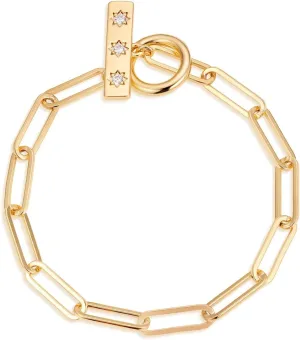 Modern Toggle Bracelet   Elegant Paper Clip Design | Gold Jewelry Bracelet for Women | Bold Yet Minimal Chain Bracelet Statement | Gold Paperclip Toggle Bracelet