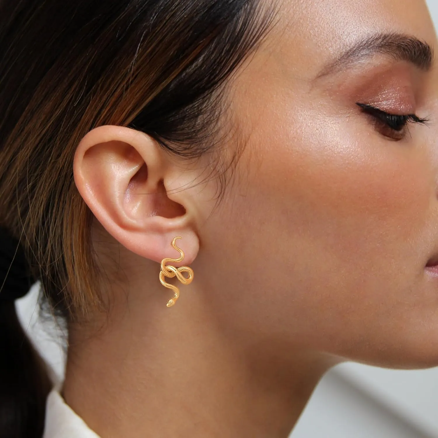 MTMY Gold Stud Earring for Women 14K Gold Plated Dainty Cubic Zirconia Studs Earrings Cute Simple Elegant Earrings Jewelry