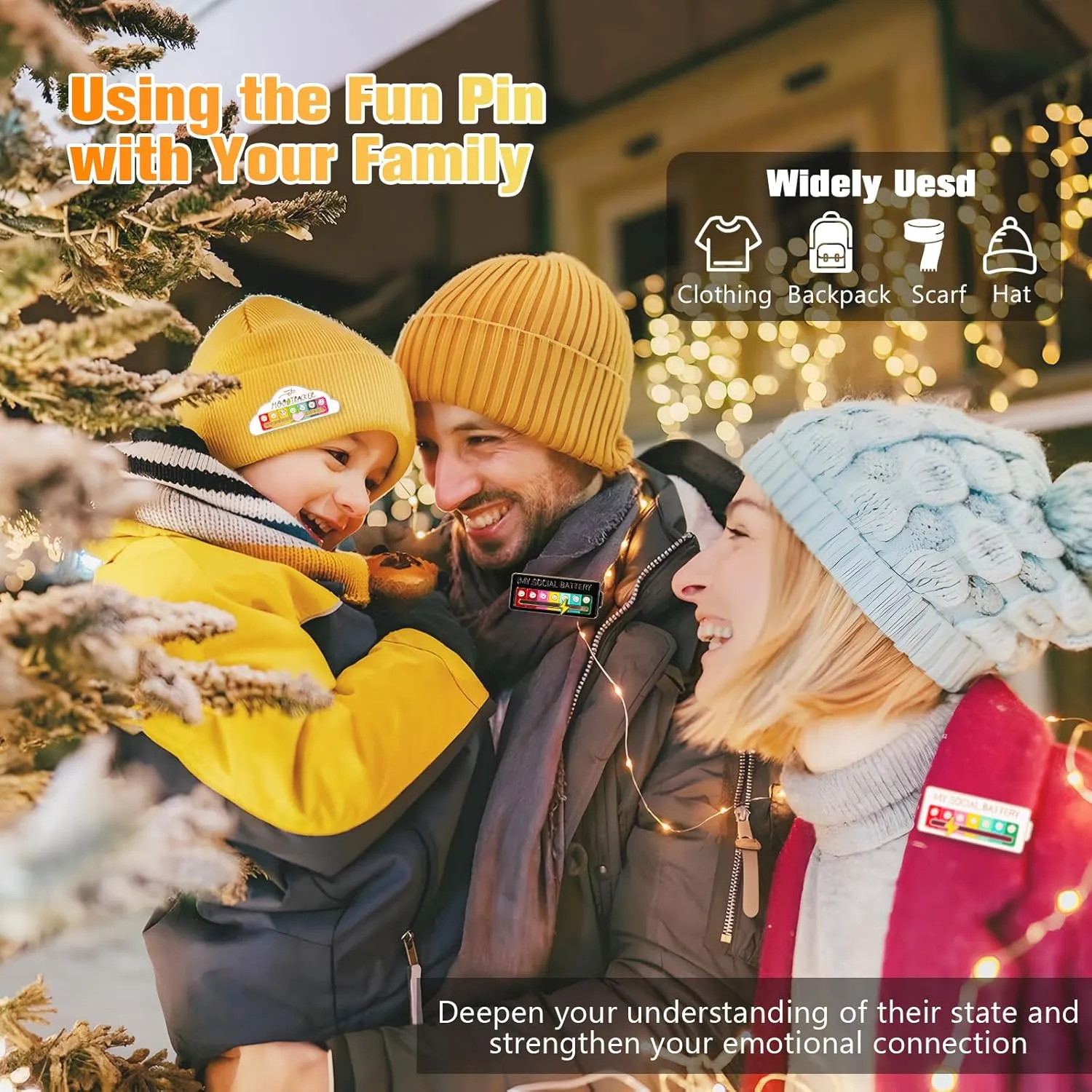My Social Battery Mood Slider Pin - Cute & Interactive Brooch Pins for Backpacks, Hats & Bags