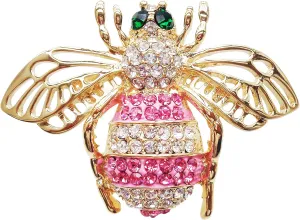 Navachi 18k Gold Plated Multicolor Crystal Bee Masps Hornet Brooch Pins