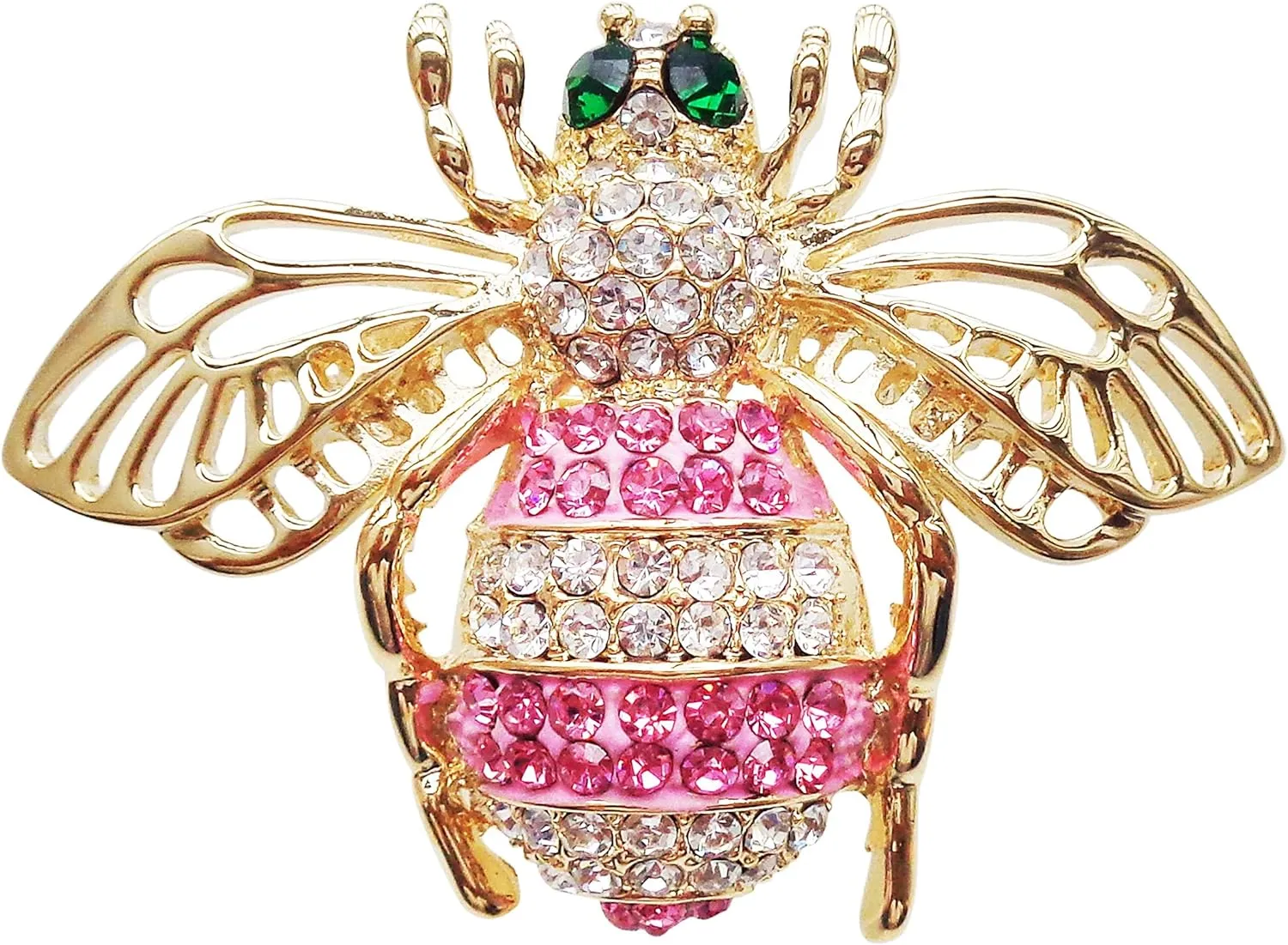 Navachi 18k Gold Plated Multicolor Crystal Bee Masps Hornet Brooch Pins