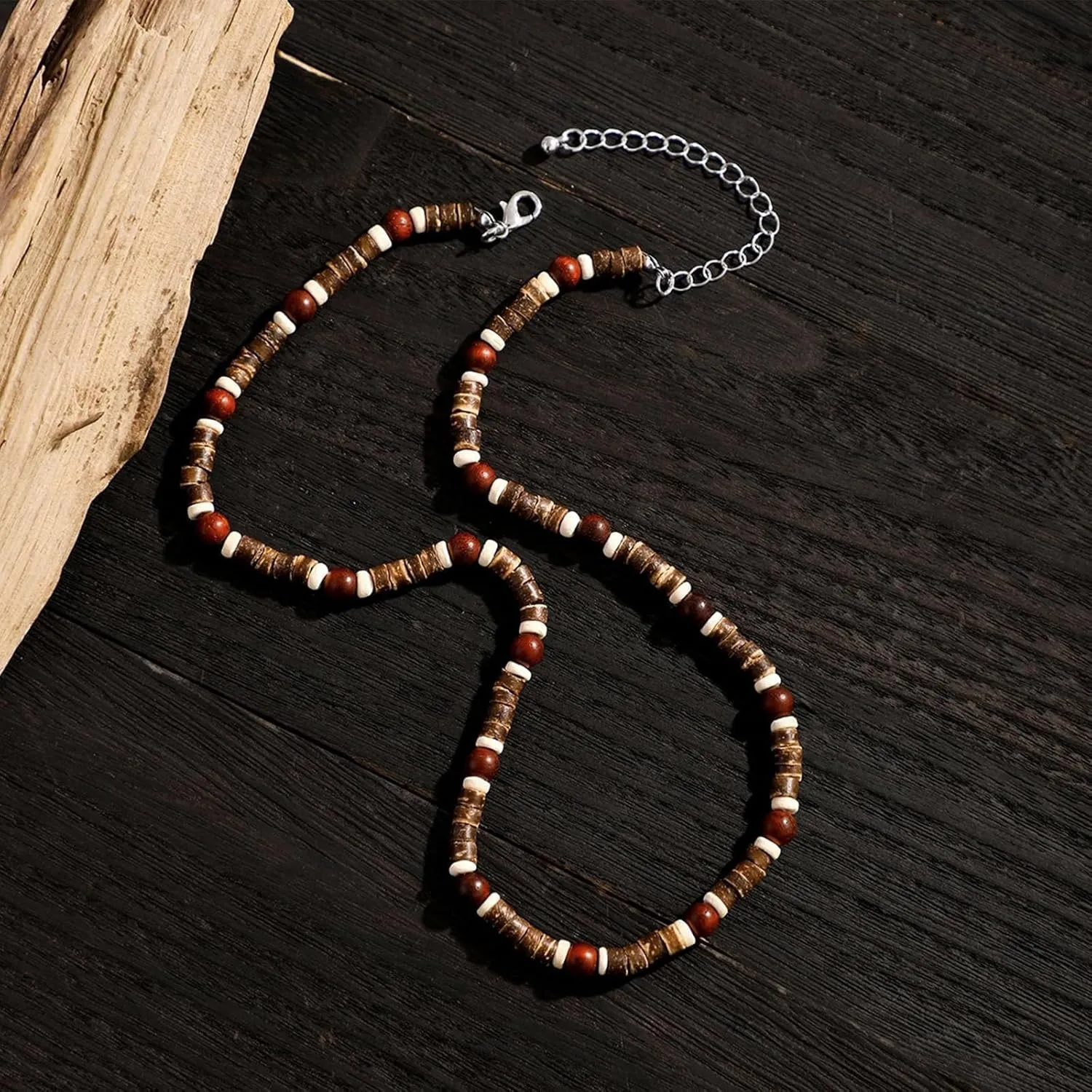 Necklace for Men Puka Shell Necklace Men Summer Surfer Necklaces Beaded Choker Beach Essentials Holiday Jewelry for Vacation Summer Outfits for Man Son Husband