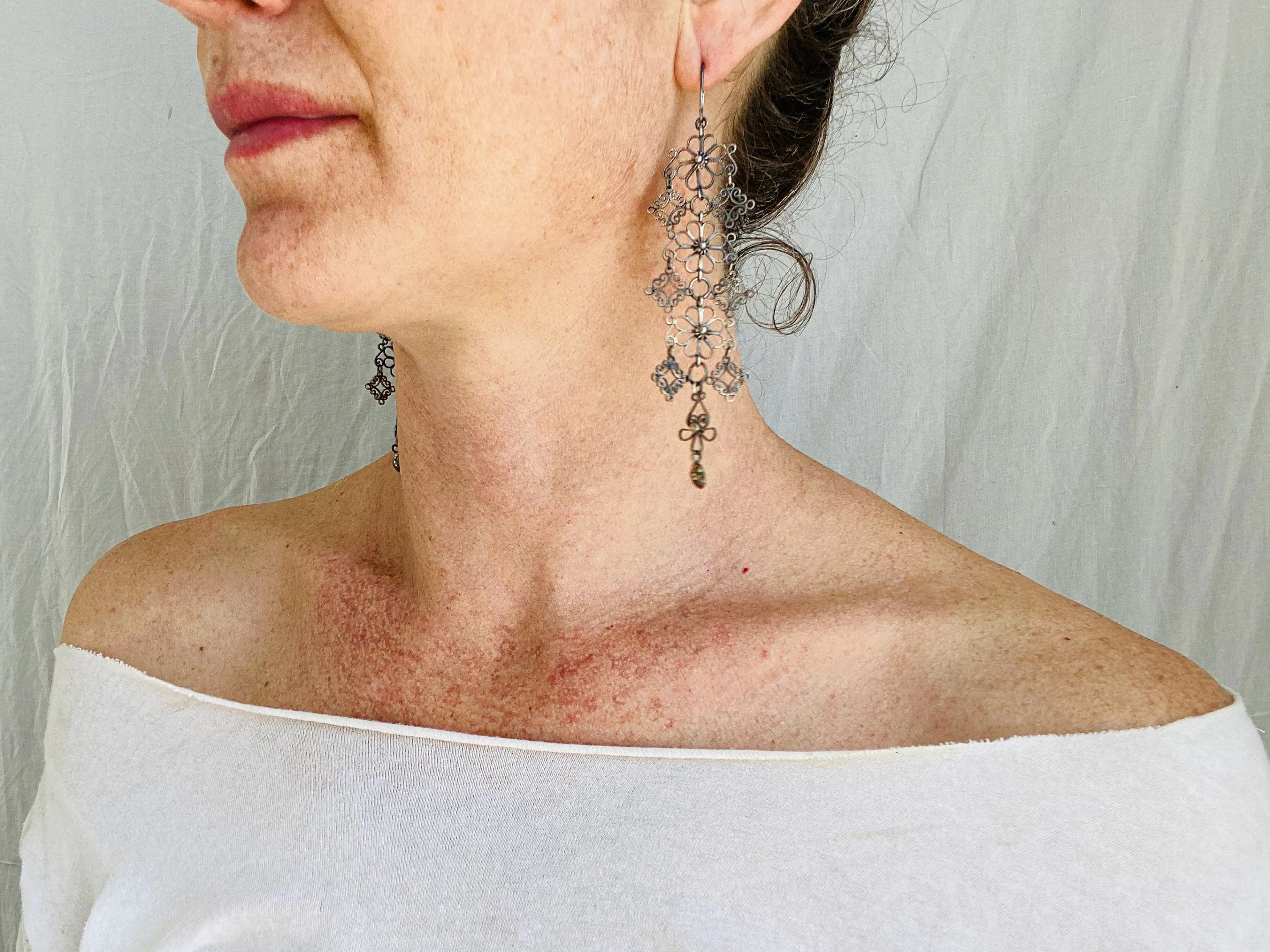 Oaxacan Filigree Earrings.Sterling Silver. Mexico. Frida Kahlo