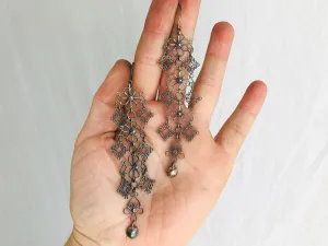 Oaxacan Filigree Earrings.Sterling Silver. Mexico. Frida Kahlo