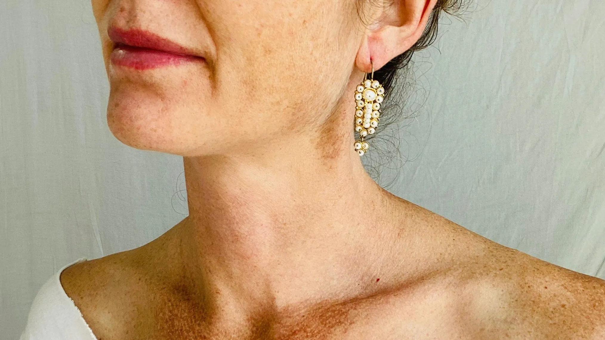 Oaxacan Gold Filigree Earrings. Pearls. Mexico. Frida Kahlo