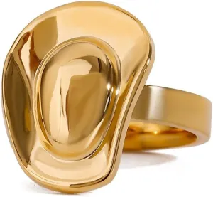OIDIMS Country Concert Cowboy Hat Rings For Women Men 14k Gold Plated Fashion Western Boho Rodeo Cowgirl Finger Band Stacking Knuckle Comfort Fit Ring Unique Trendy Statement Jewelry Gifts Birthday