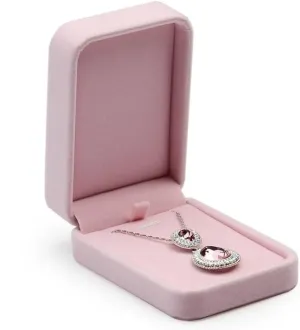 Oirlv Luxurious Velvet Necklace Storage Box Pendant Gift Case Jewelry Display Box for Anniversary Propose Christmas