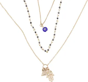 Olivia Welles Riva Gold Chain Statement Necklace, Multi-Strand Gold Layered Necklaces for Women Fashion Jewelry for Any Occasion