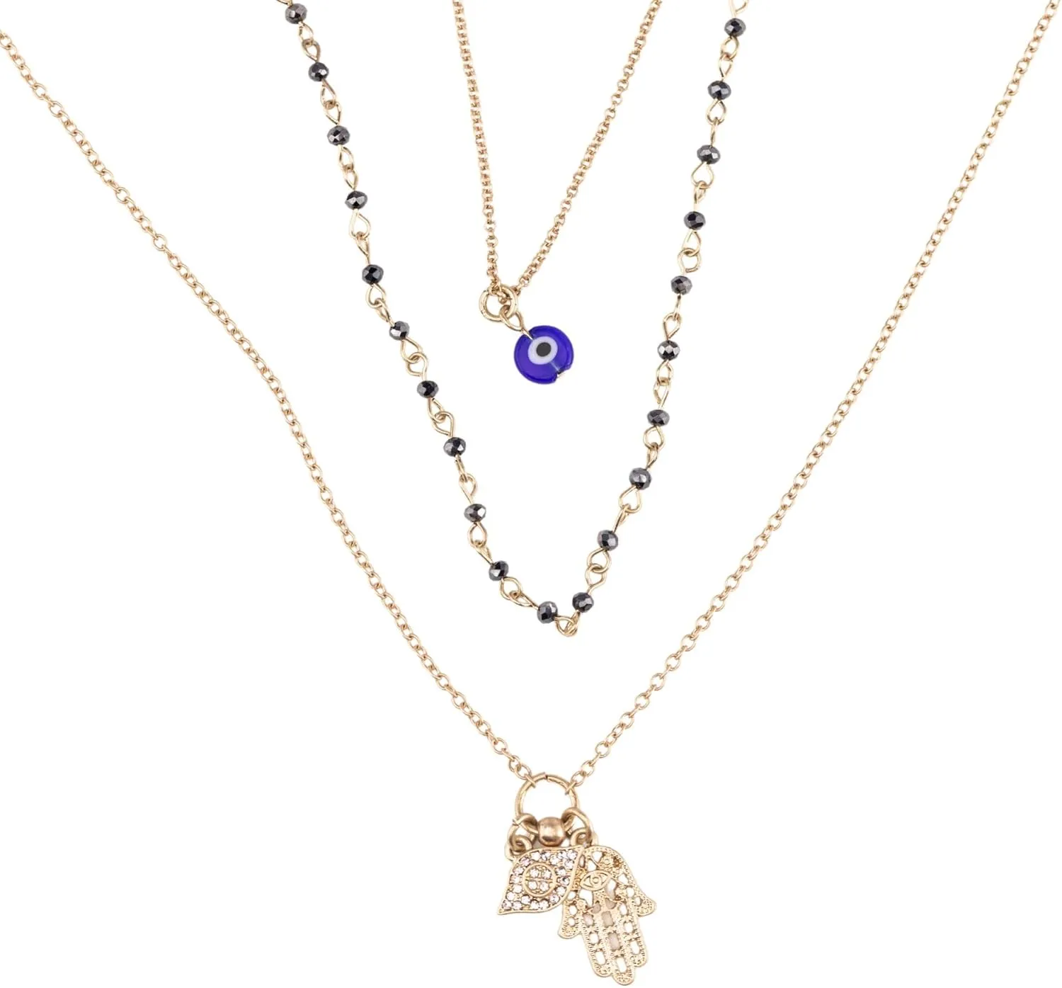 Olivia Welles Riva Gold Chain Statement Necklace, Multi-Strand Gold Layered Necklaces for Women Fashion Jewelry for Any Occasion