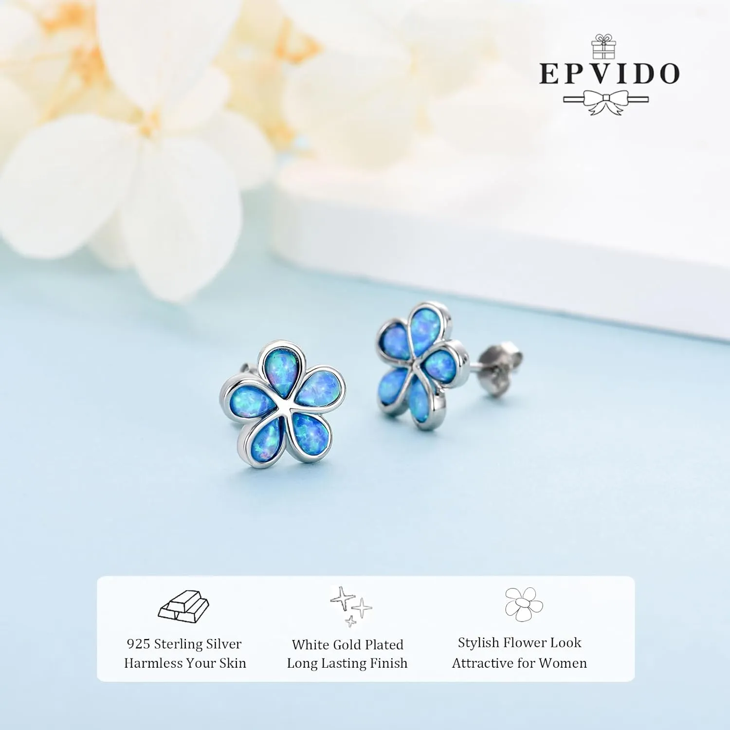 Opal Hoop Earrings for Women, S925 Sterling Silver Post White Blue Pink Fire Opal Hoop Earrings Hinged Huggie Earrings Hypoallergenic for Sensitive Ears Jewelry Gift for Birthday Christmas