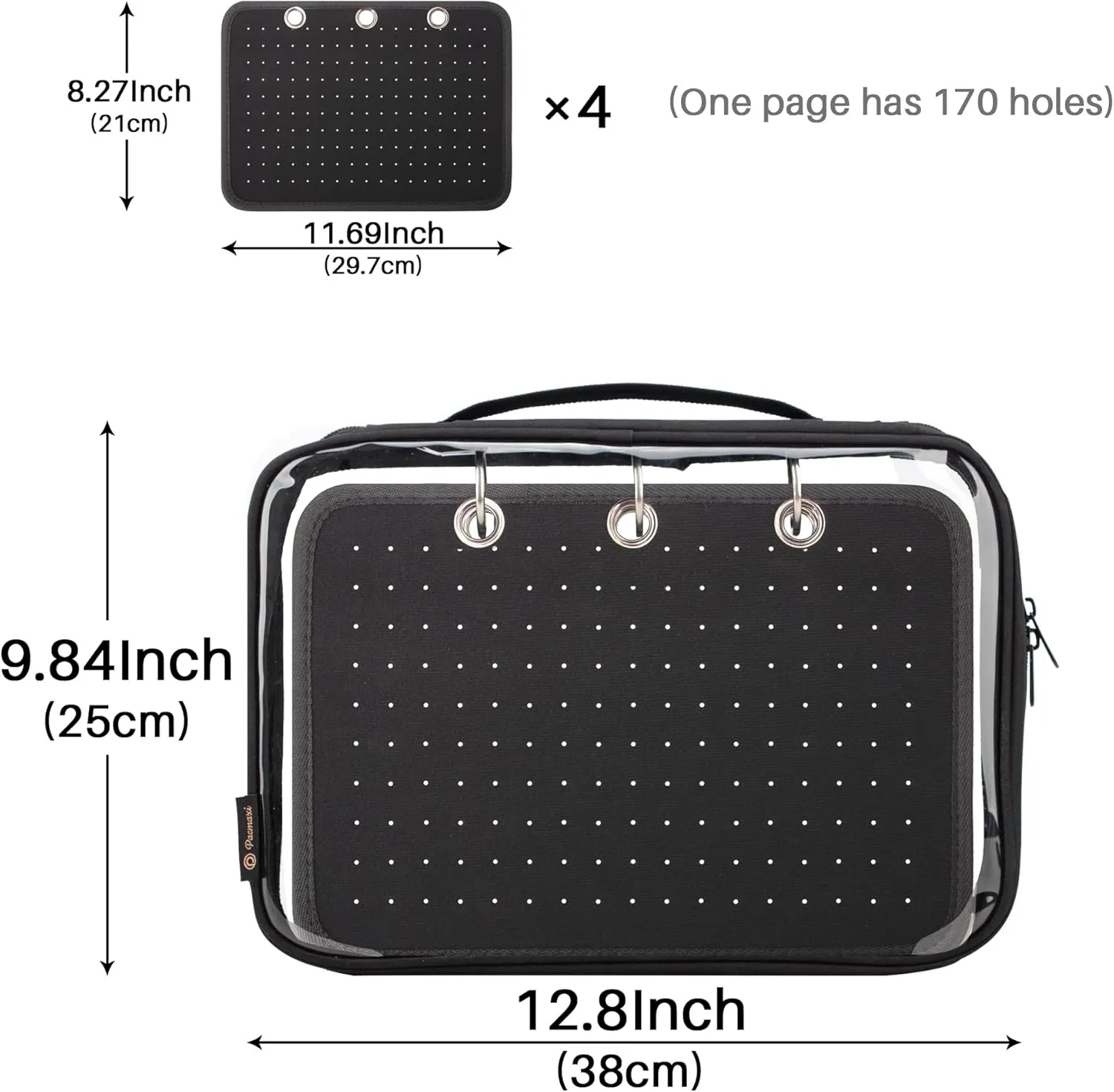 PACMAXI Enamel Pin Display Case, Pins Storage Organizer, Travel Brooch Display Bag
