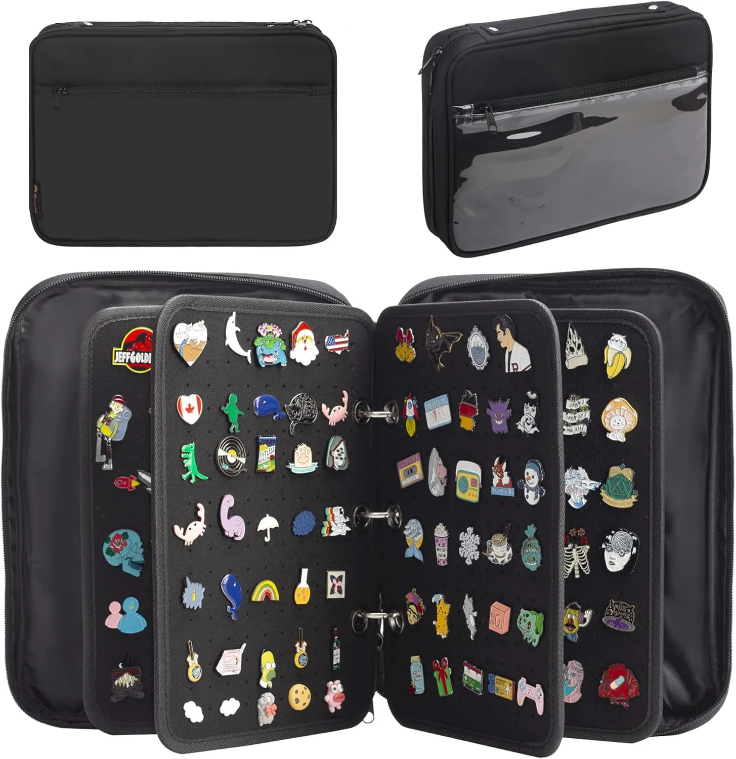 PACMAXI Enamel Pin Display Case, Pins Storage Organizer, Travel Brooch Display Bag