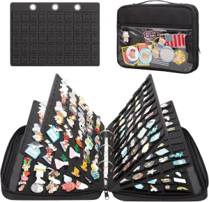 PACMAXI Enamel Pin Display Case, Pins Storage Organizer, Travel Brooch Display Bag