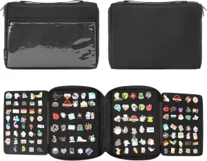 PACMAXI Enamel Pin Display Case, Pins Storage Organizer, Travel Brooch Display Bag