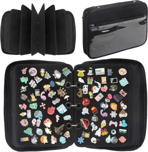 PACMAXI Enamel Pin Display Case, Pins Storage Organizer, Travel Brooch Display Bag