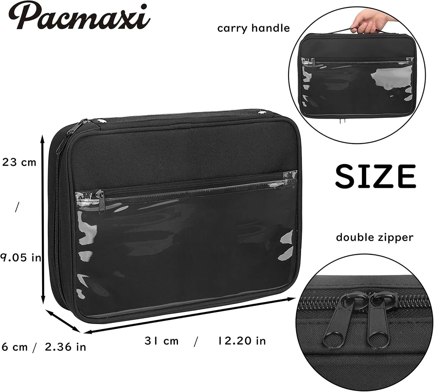 PACMAXI Enamel Pin Display Case, Pins Storage Organizer, Travel Brooch Display Bag